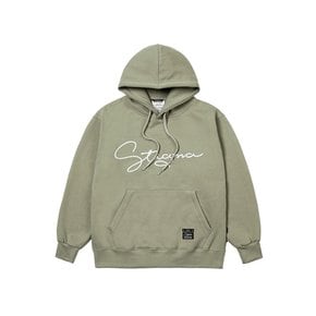 22 LETTER GRAPH OVERSIZED HEAVY SWEAT  HOODIE LIGHT KHAKI