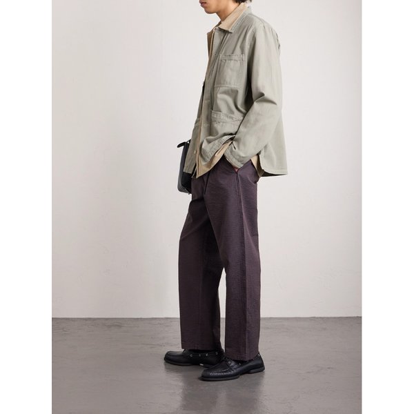 크롭 와이드 스트라이프 코튼 시어서커 팬츠 46376663162945667