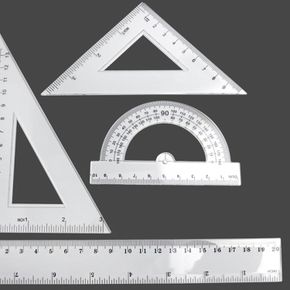 제도용 도면 각도기 삼각자 세트 4P