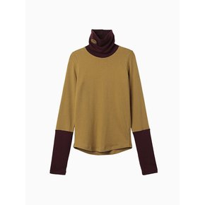 Track Warmer Color Turtleneck T Shirt_Mustard