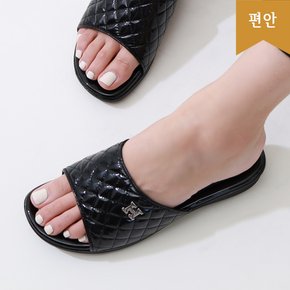 4cm 우레탄창 국내생산 누빔 에나멜 슬리퍼 112408