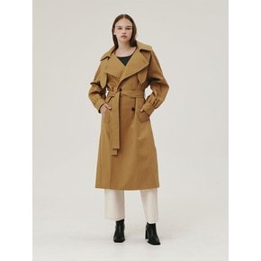 OVERSIZED DOUBLE TRENCH COAT BEIGE