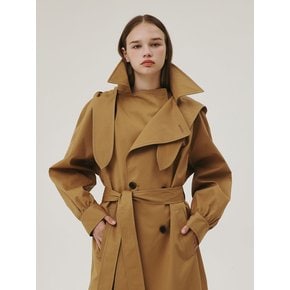 OVERSIZED DOUBLE TRENCH COAT BEIGE