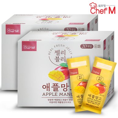 쉐프엠 젤리블리 애플망고 60gX20개입 2박스/대만식/간식/해외간식/푸딩