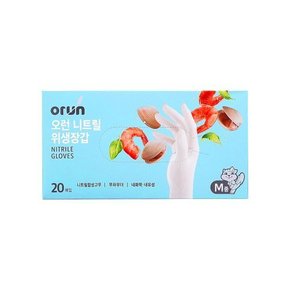 오런 니트릴위생장갑 화이트 중 20매 10개_일회용 주방 요리