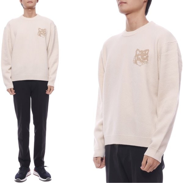 [부산점] 25FW 남성 폭스헤드 인타르시아 울 니트 (PM00816KM0329 0395 25F)