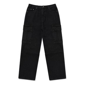 SP WIDE FIT CARGO DENIM PANTS-BLACK