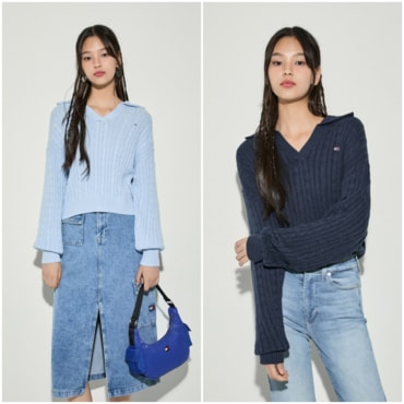 타미진스 여성 케이블 럭비 스웨터 T32E7KTO42TWT1 TOMMY JEANS