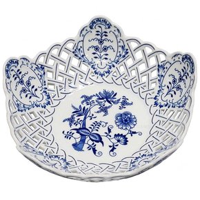 체스키포슬란 쯔비벨무스터 도자기 오각투각 바스켓-24cm/1개 (CB160)