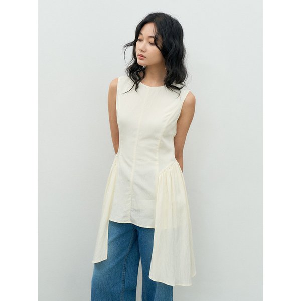 DRAPE UNBALANCED BLOUSE LIGHT YELLOW MBESTO011LY