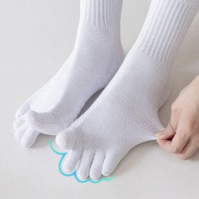 남성 발가락 쿠션 중목 양말 5개 세트 데일리 스포츠 기능성