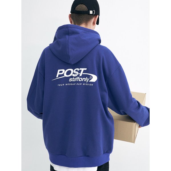 POST ZIP UP HOODIE (BLUE)