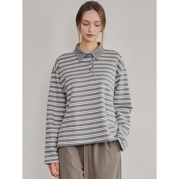 5113 스트라이프 쮸리 티셔츠 (그레이)