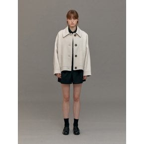 WOOL HANDMADE SHORT COAT (VANILLA)