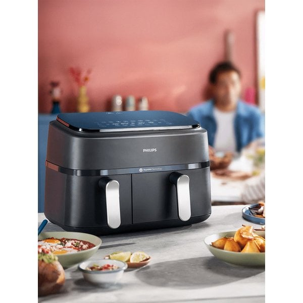 3000시리즈 듀얼바스켓 에어프라이어 9L NA351/00 블랙