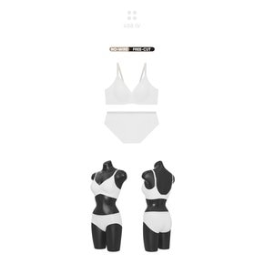 6종 1택 화이트밴드 젤리 프리컷 심리스 브라세트 (CEWBR458+CEWPT458BK,DBU,IV,LPK,PU,SK,)