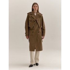 COTTON BELTED COAT (KHAKI)