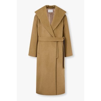 VOV [부산점] 보브)) 울 블렌드 후디드 숄 롱 코트 (7125416101)