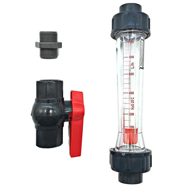 bath&bath 물 유량 감시 플로우 유량계 PVC 니플 UPVC 볼 밸브 3점 세트 (구경 34B 나사) - SSG.COM
