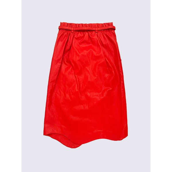 크리스탈 페이크 레더 스커트 (RED)