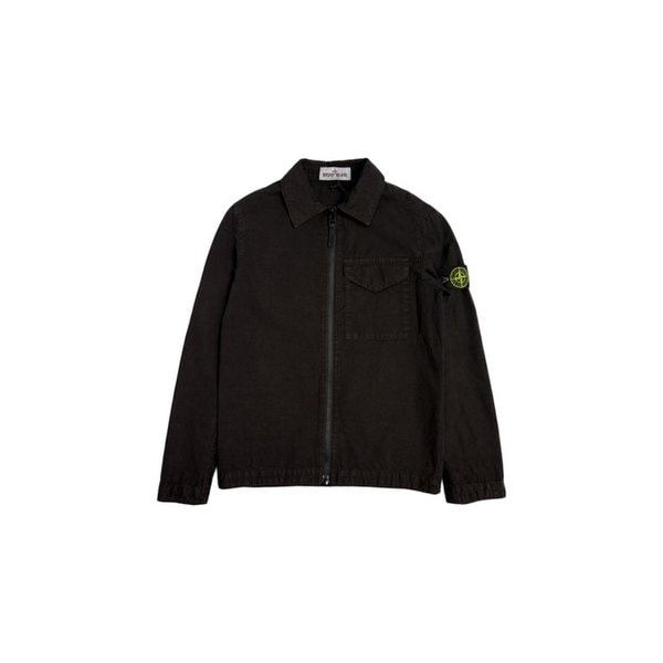 [스톤 아일랜드] 여성 와펜 패치 집업 오버셔츠 자켓 블랙 K2S16 1200001 S00WN V0129