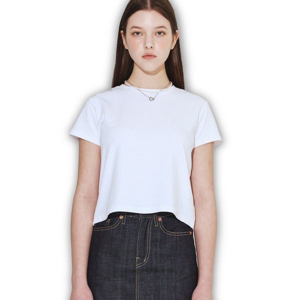 Basic Semi crew neck tee_White