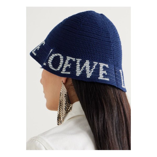 파울라 이비자 코튼 혼방 자카드 버킷 햇 네이비 46376663162835476