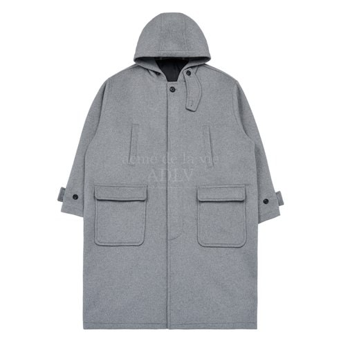 아크메드라비 HOODIE WOOL LONG COAT GREY 후드 울 롱 코트 그레이
