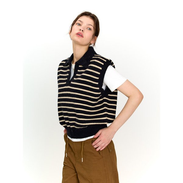 AR_Stand collar knit vest_5color