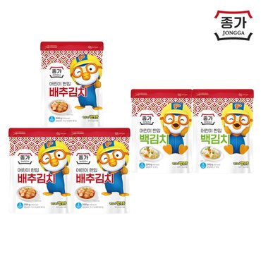 종가집 종가 어린이 한입 배추김치 300g x 3개 +어린이 한입 백김치 300g x 2개