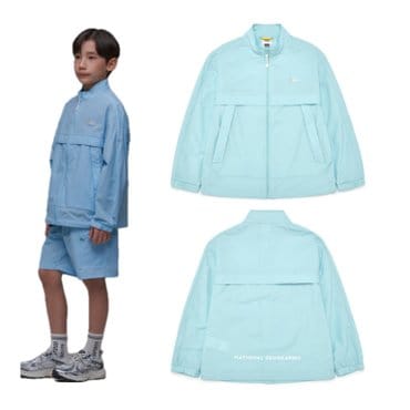 내셔널지오그래픽키즈 올라운드 스탠드넥 경량 바람막이 자켓 SKYBLUE K242UJK010