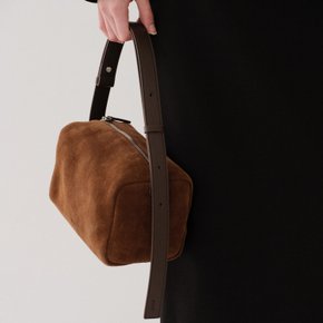 Block tote bag Suede Chestnut