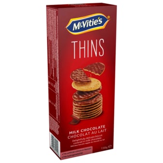  맥비티 McVities 씬 밀크 초콜릿 비스킷 150g