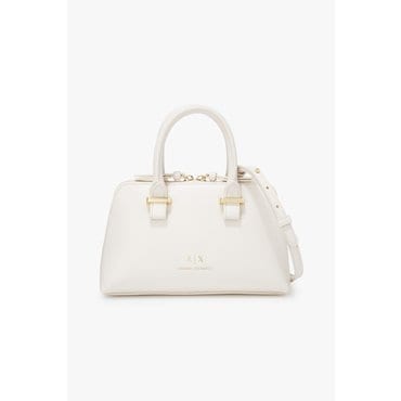 ARMANI EXCHANGE AX 여성 디보싱 로고 지퍼드 스몰 토트백- 오프 화이트(A425170509)