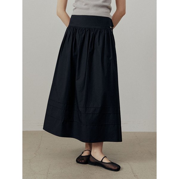 핀턱 스트랩 롱 스커트_2COLORS