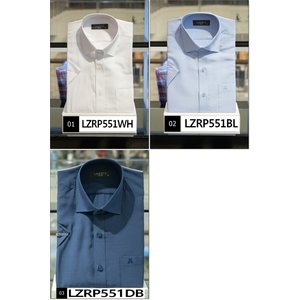 란체티 모달 화이트/블루/네이비 솔리드 일반핏 반소매 와이셔츠 LZRP551WH 외 2