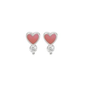 silver tiny love-earring