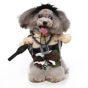 강아지 군인 코스프레 옷 군복 코스튬