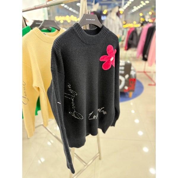 [여주점] 남여공용,플라워니트, 블랙JGZZ51B03