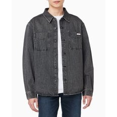 남성 오버핏 블랙 워시 데님 셔츠(4RB995G)