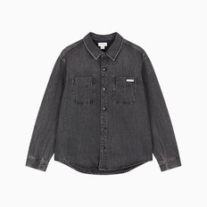 남성 오버핏 블랙 워시 데님 셔츠(4RB995G)