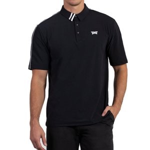 PXG 골프 컴포트핏 파인라인 폴로 반팔 티셔츠 블랙