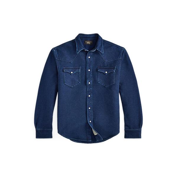 슬림핏 인디고 샤모아 웨스턴 셔츠(MNRRWOV16820400410)