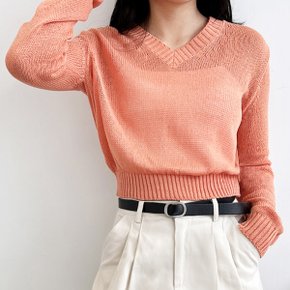 여성 썸머 데일리 브이긴팔니트티 봄여름 66까지 국내산1020_P338490845