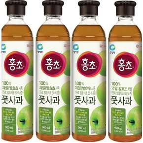 홍초 대상 청정원 홍초 풋사과 900ml x 4개 풋사과 식초