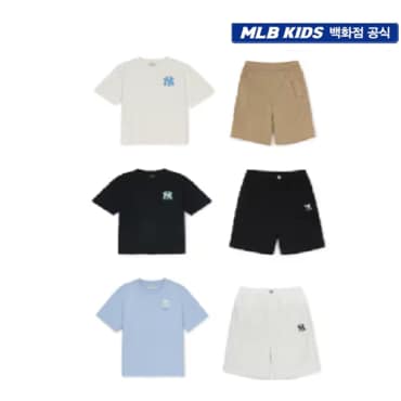 MLB키즈 (백화점공식) 25SS클래식 모노그램로고티 세트 7ATSM0453 /  7ASMB0153