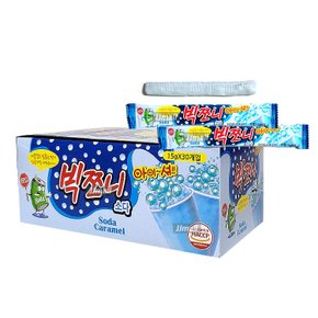 빅쪼니 소다맛 1박스 30개 15g 아이셔 새콤쫀득 캠핑 여행 학교 소풍 초등학교 학원 교회 유치원