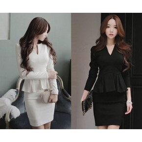 봄원피스 슬림핏 투피스디자인 정장 하객룩 원피스