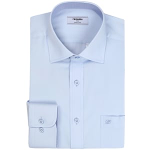 레노마 (일반핏)데일리셔츠로입기좋은 TR 혼방 도비_배색 블루 긴팔셔츠 (RLSSG0006-BU)