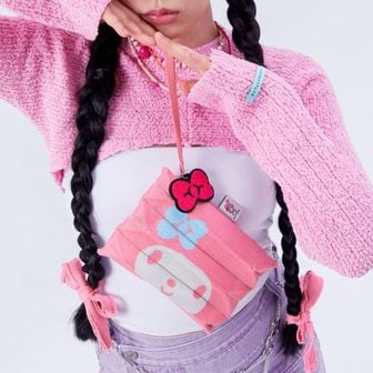 조셉앤스테이시 Lucky Pleats Knit Clutch S My Melody Blossom Pink